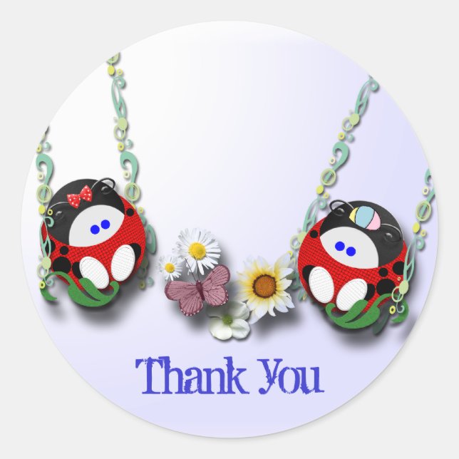 Swinging Time Thanks Classic Round Sticker (Front)