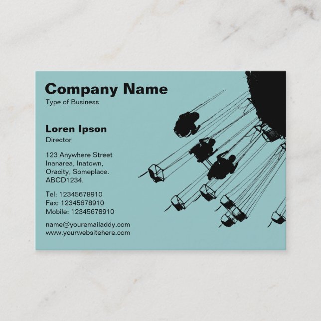 Swings and Roundabouts v2 - Light Blue Green Business Card (Front)