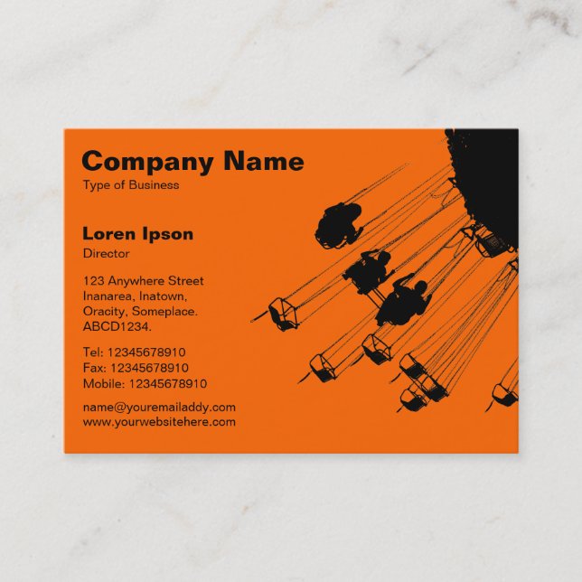 Swings and Roundabouts v2 - Orange Business Card (Front)