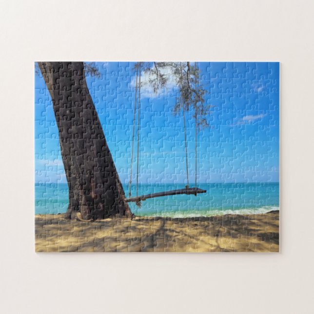 Swings & Tree on the Sand Jigsaw Puzzle (Horizontal)