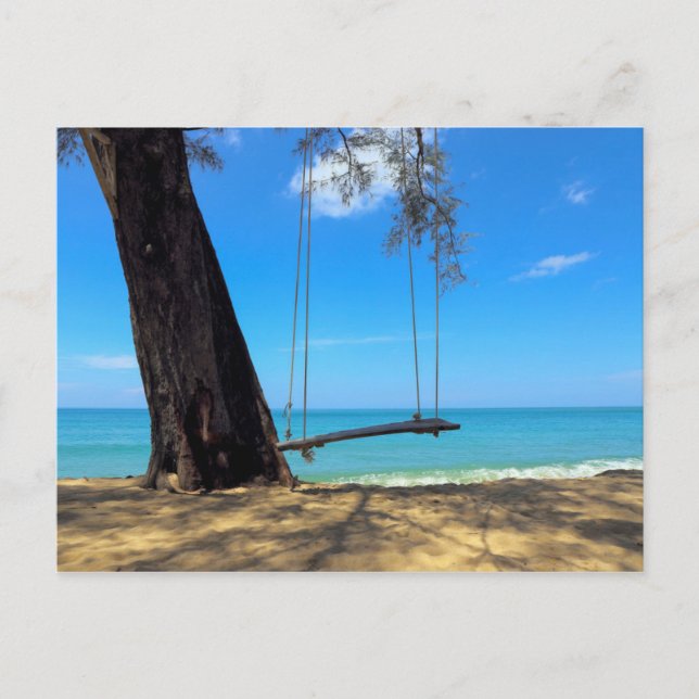 Swings & Tree on the Sand Postcard (Front)