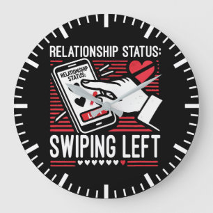 Swipe Lift, Singles Awareness Day, Anti Valentine Large Clock