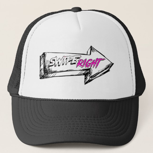 Swipe Right Band Trucker Hat (Front)