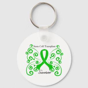 Swirl Butterfly Stem Cell Transplant Survivor Key Ring
