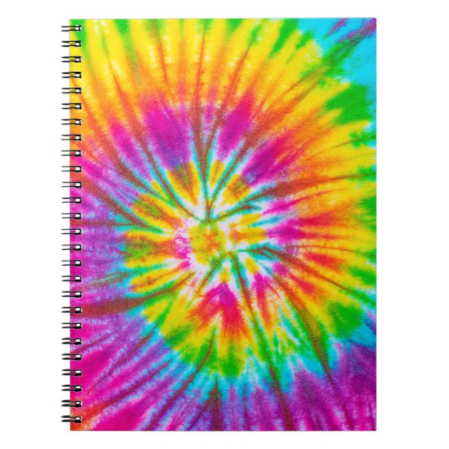 swirl colourful tie dye pattern abstract backgroun notebook (Front)