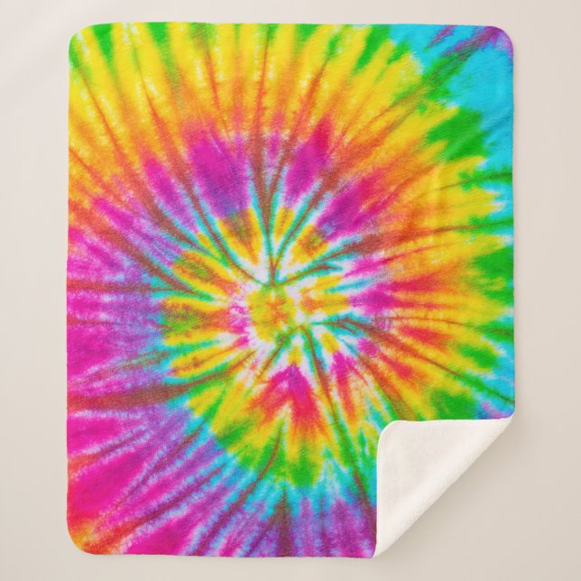 swirl colourful tie dye pattern abstract backgroun sherpa blanket (Front)