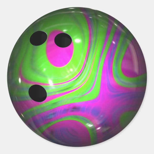 Swirl Colours Bowling Ball Classic Round Sticker (Front)