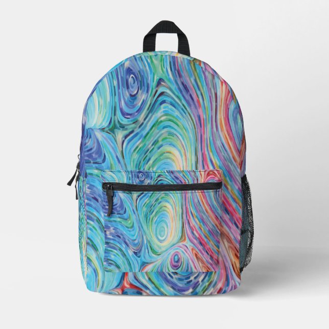Swirl Colours Printed Backpack (Front)