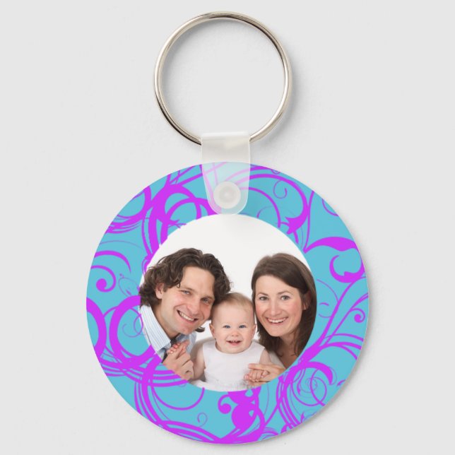 Swirl Design/ Photo Key Ring (Front)