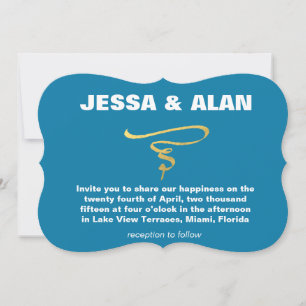 swirl faux gold foil invitation