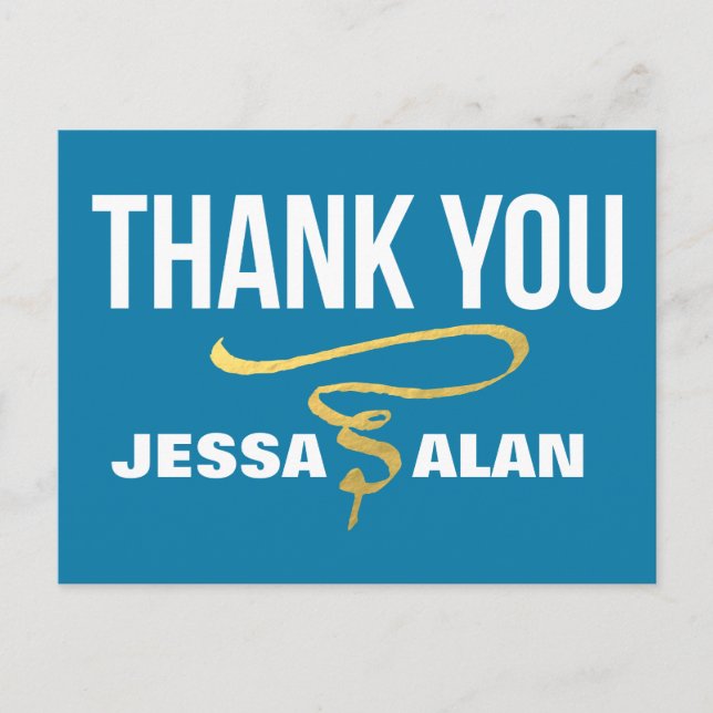 swirl faux gold foil postcard (Front)