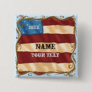 Swirl Flag  15 Cm Square Badge