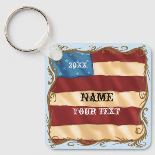 Swirl Flag Key Ring