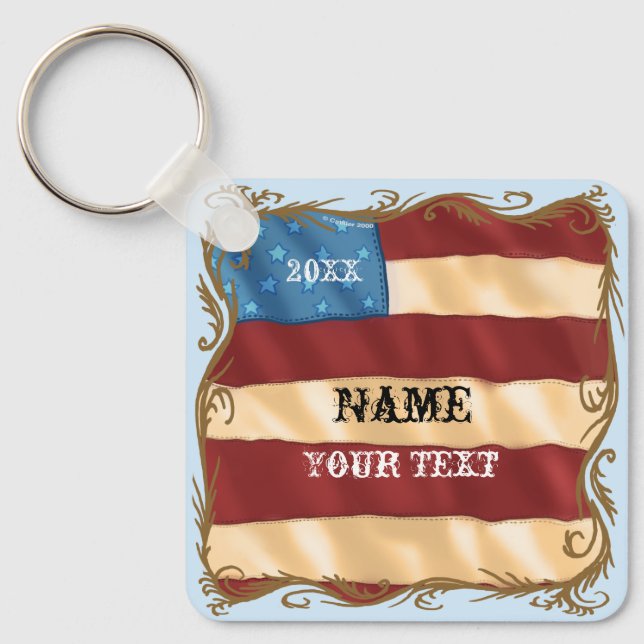 Swirl Flag  Key Ring (Front)