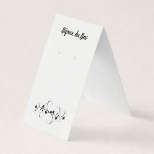Swirl Floral Tent Self Stand Earring Display Cards