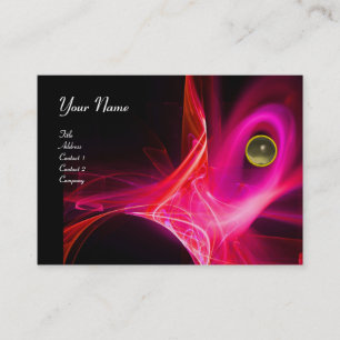 SWIRL GEM MONOGRAM Vibrant black pink red Business Card