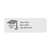 Swirl Grad Cap address labels