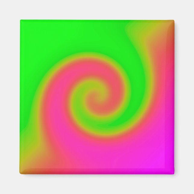 Swirl Green Pink Magnet (Front)
