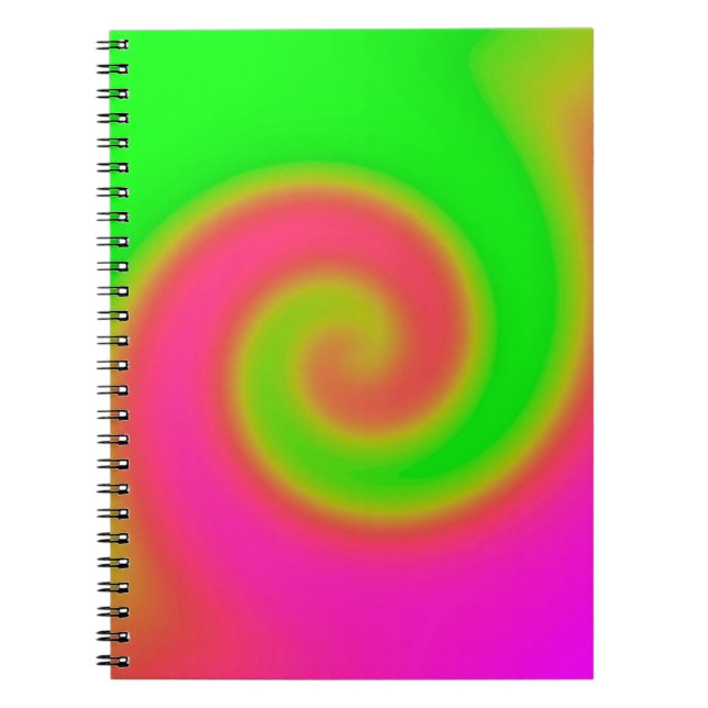 Swirl Green Pink Notebook (Front)