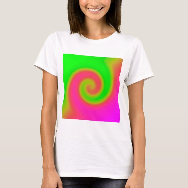 Swirl Green Pink T-Shirt (Front)