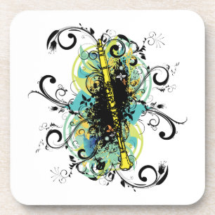 Swirl Grunge Clarinet Coaster