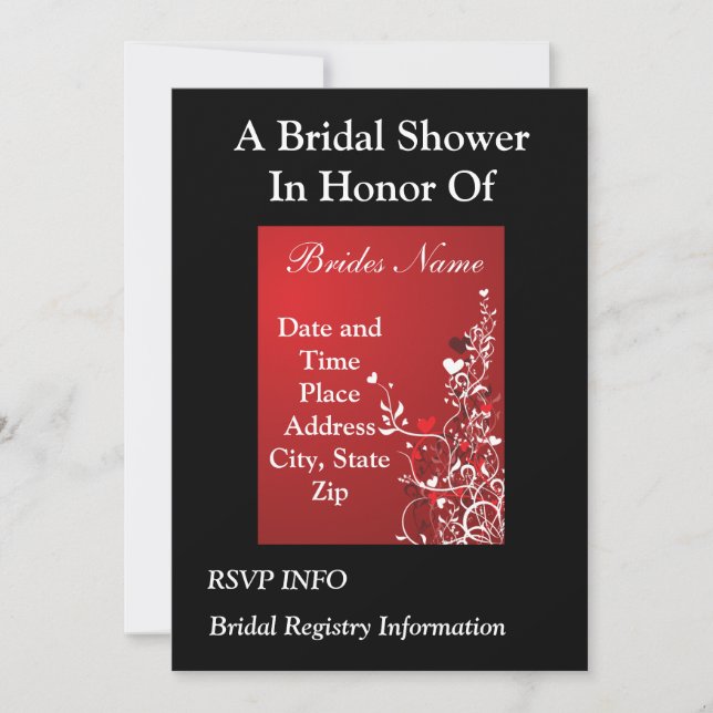 Swirl Heart Bridal Shower Invitation (Front)