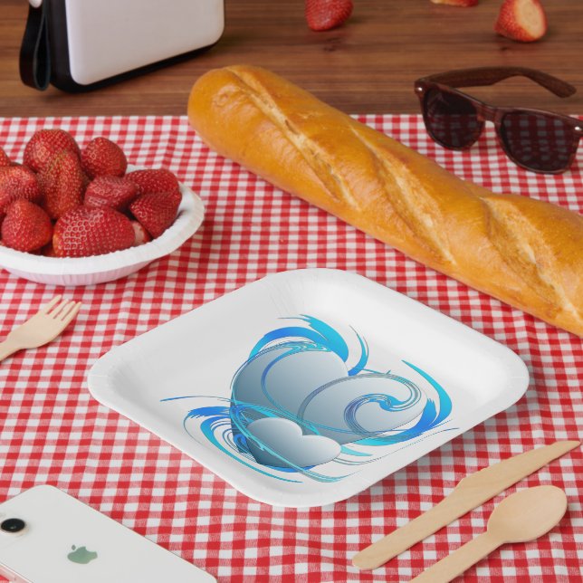 Swirl Hearts Paper Plate (Picnic)