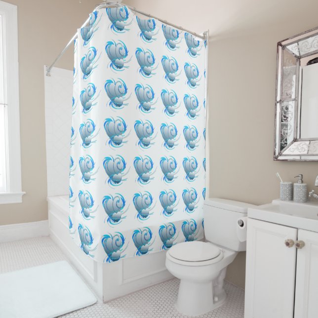 Swirl Hearts Shower Curtain (In Situ)
