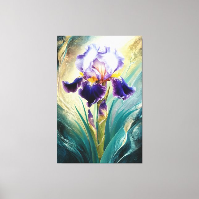 *~* Swirl Iris  Flower Artsy Iris Painting AP84 Canvas Print (Front)