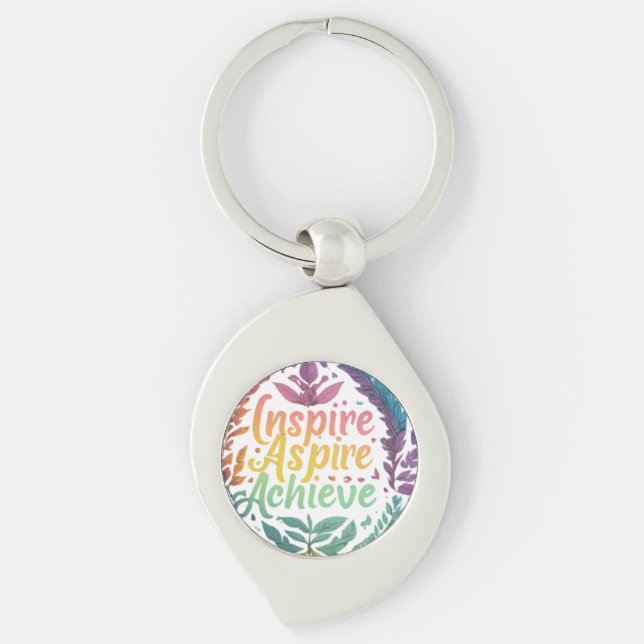 Swirl Keychain - Inspire Aspire Achieve (Front)