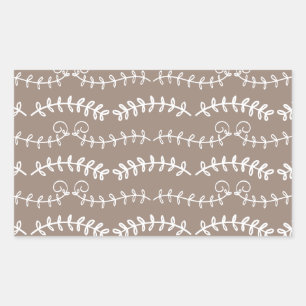 swirl leaves rectangular sticker