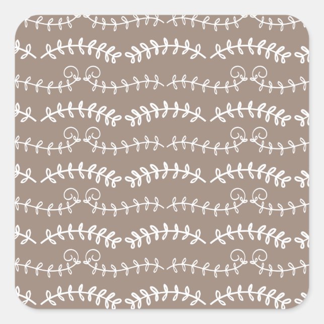 swirl leaves square sticker (Front)