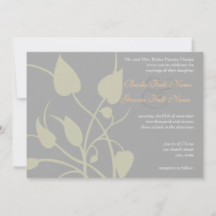 Swirl Leaves Wedding Invitation