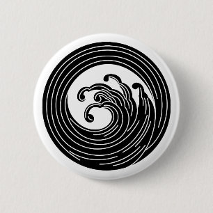 Swirl-like wave circle 6 cm round badge