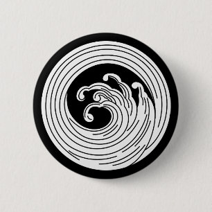 Swirl-like wave circle 6 cm round badge