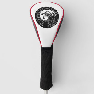 Swirl-like wave circle golf head cover