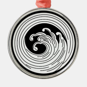 Swirl-like wave circle metal tree decoration