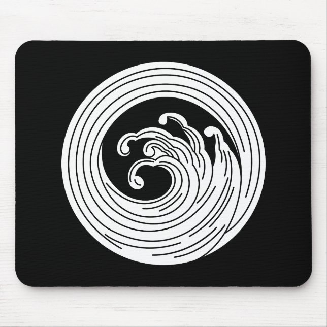 Swirl-like wave circle mouse pad (Front)