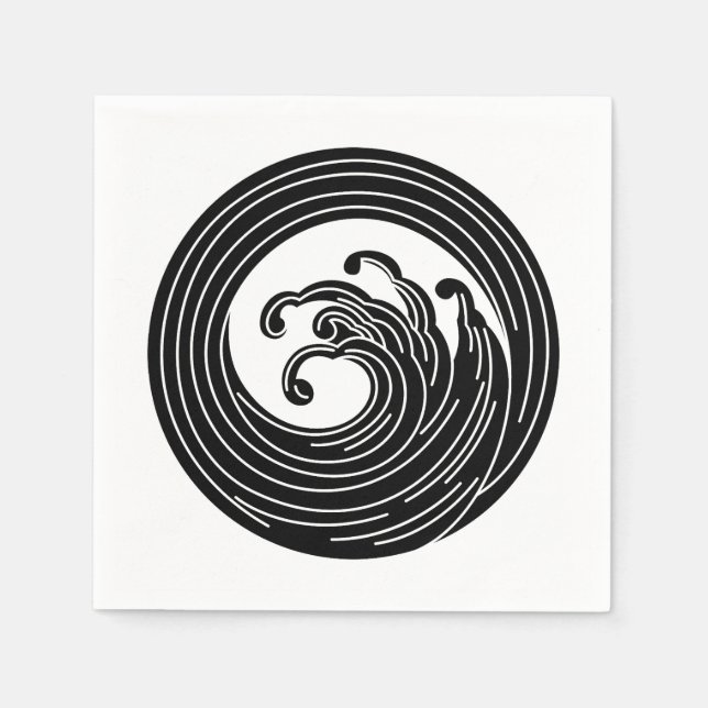 Swirl-like wave circle napkin (Front)