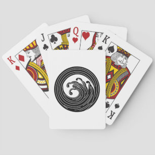Swirl-like wave circle playing cards