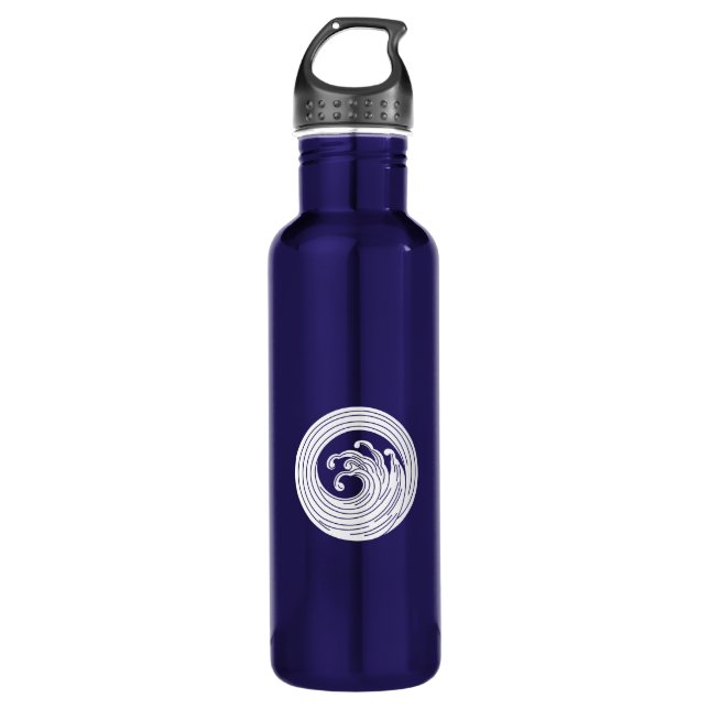 Swirl-like wave circle stainless steel water bottl 710 ml water bottle (Front)