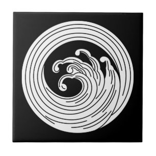 Swirl-like wave circle tile
