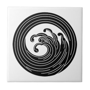Swirl-like wave circle tile