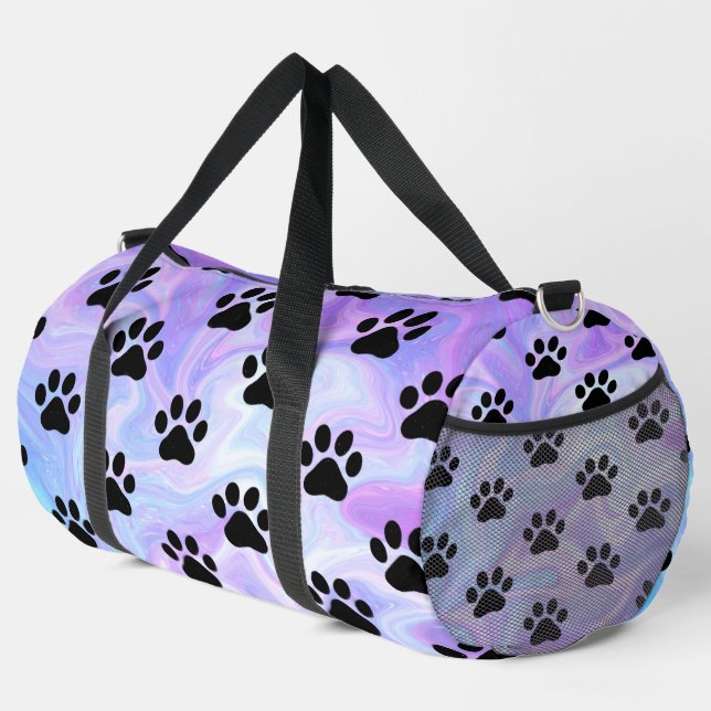 Swirl Marble Paw Print Pet Bag (Right Corner)