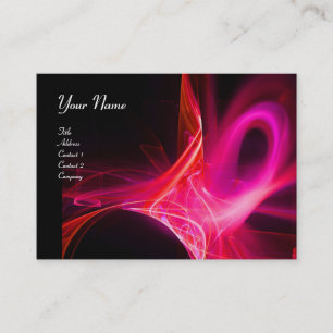 SWIRL MONOGRAM Vibrant black pink red Business Card