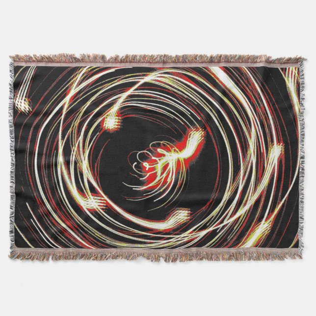 Swirl Motion Burst – Premium Woven Throw Blanket (Front)
