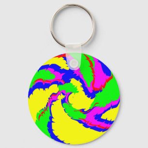 Swirl of Colourful Splatters Key Ring