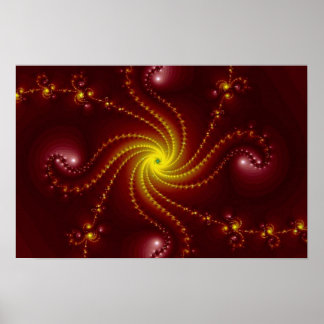 Swirl of red Fractal Poster