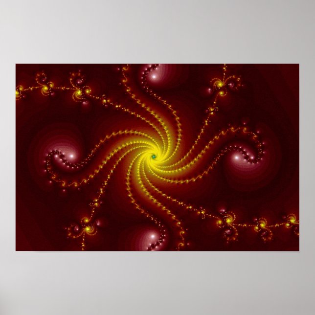 Swirl of red Fractal Poster (Front)