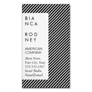 Swirl Pattern and Stripes Magnetic Business Card